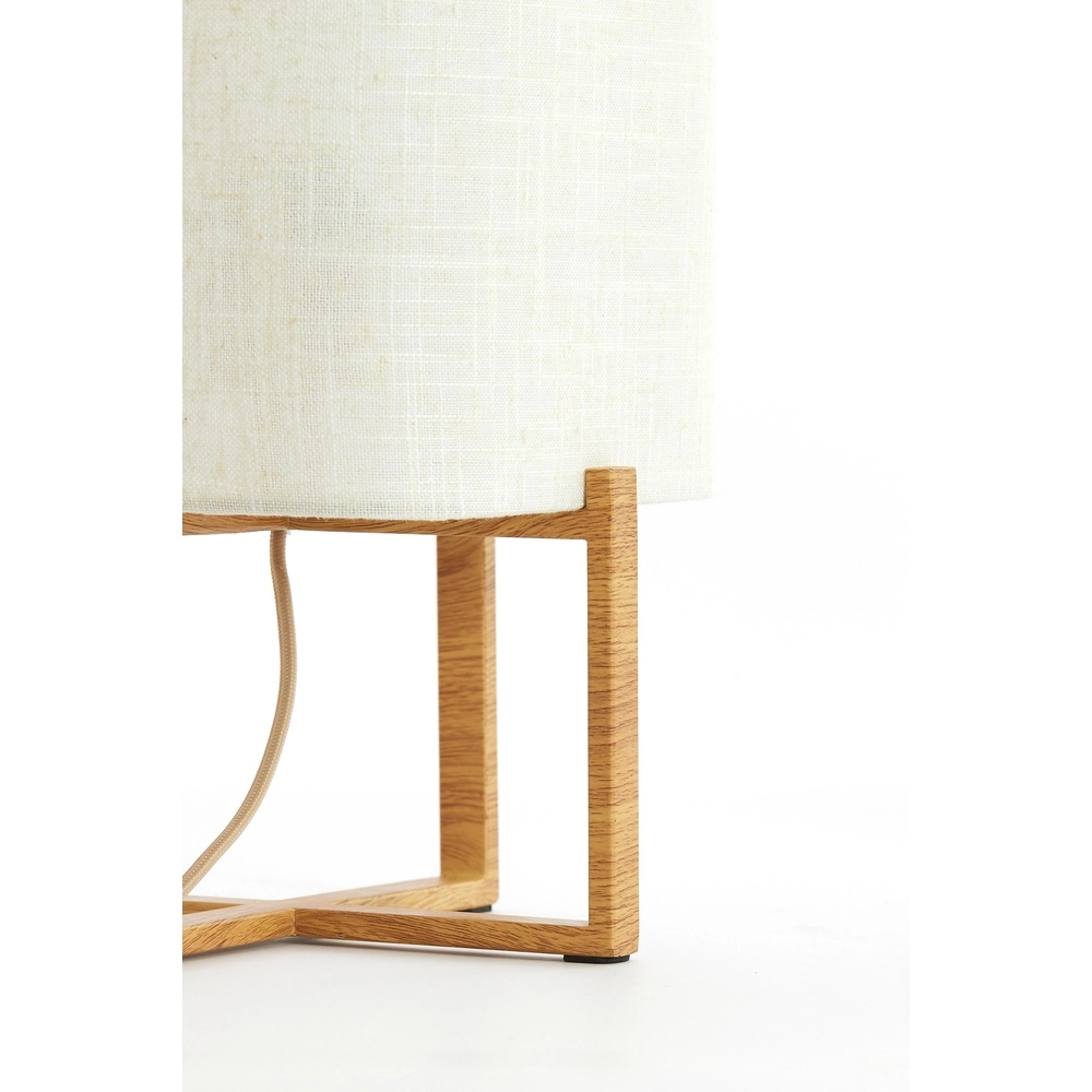 Tafellamp Wyn 50,5cm - crème touw met houtlook Light & Living 8717807792572