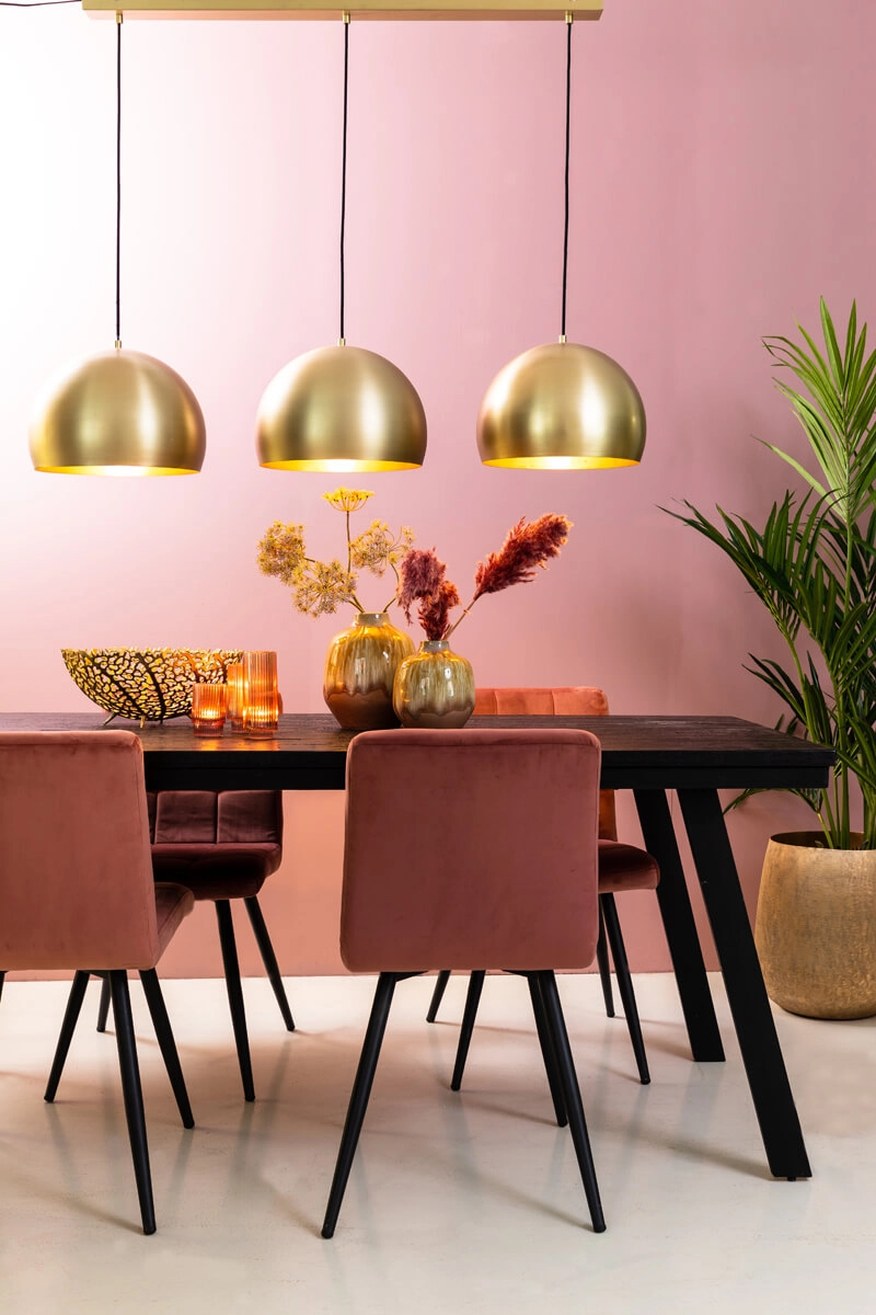 3-lichts hanglamp Jaicey goud