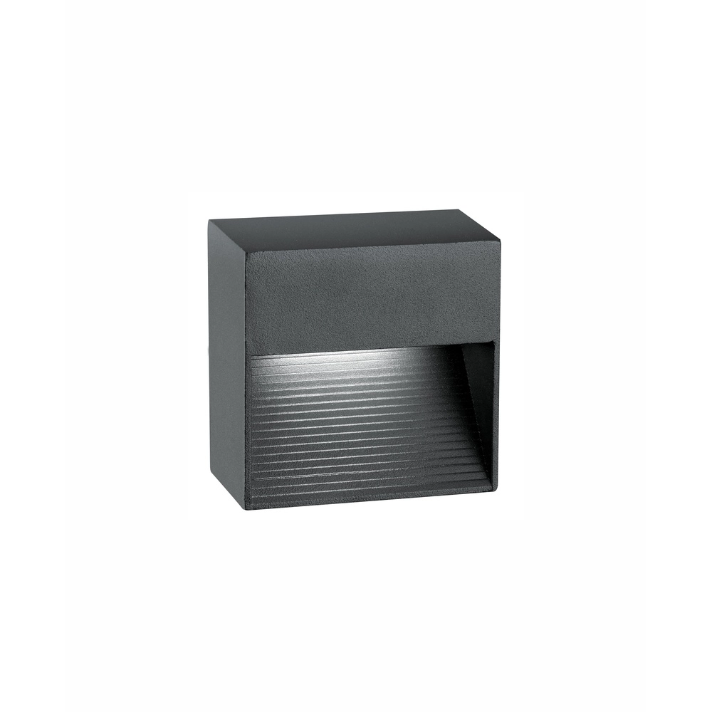 Vierkante wandlamp Krypton 8,5cm grijs