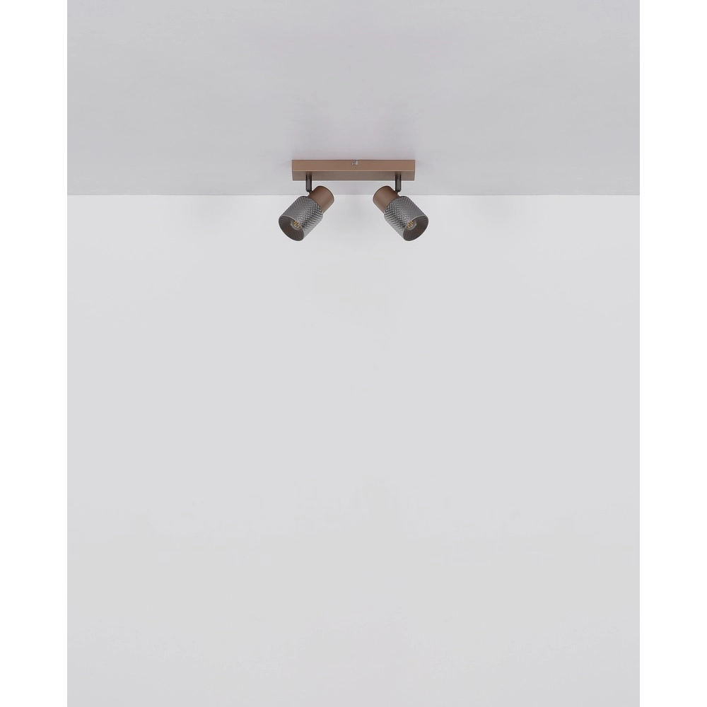 Plafondlamp Satella 2-lichts koffie bruin Globo 9007371474561