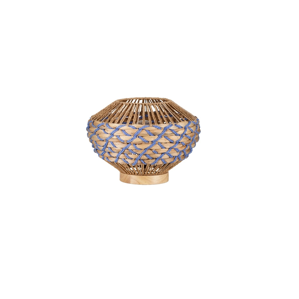 Tafellamp Mapi Ø 31cm blauw met bruin Lyora 5212017477514
