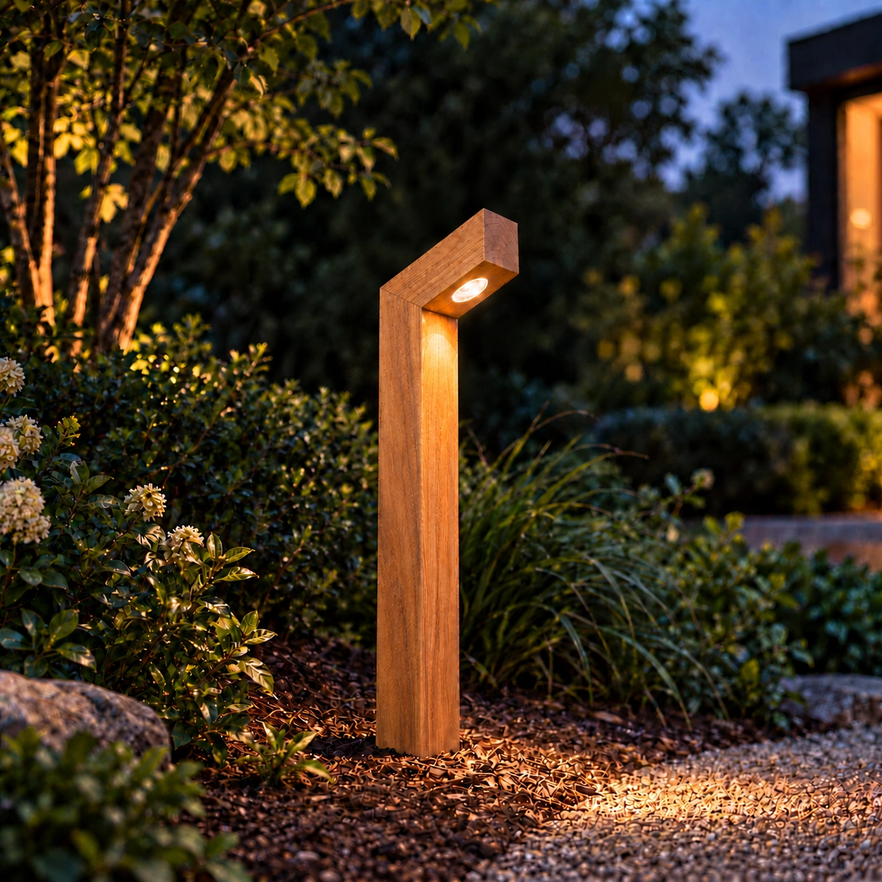 Houten padverlichting Punto Cumara - 80cm - 2700K