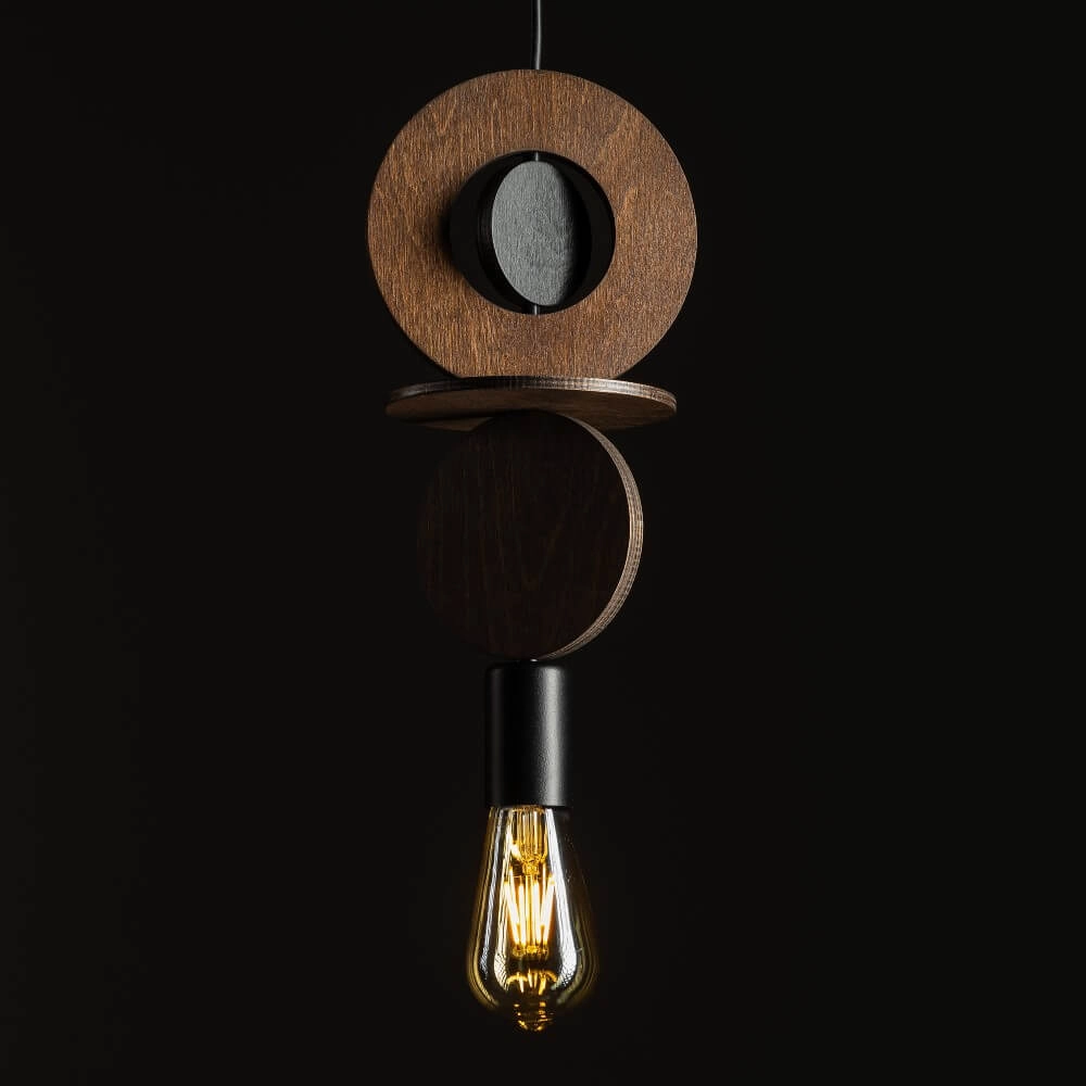 Design hanglamp Drops Wood C 1-lichts hout Lyora 5903139111751