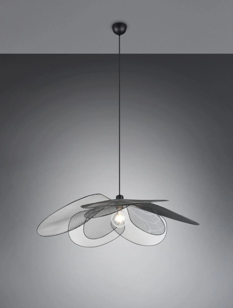 Grote bohemian hanglamp Fleure Ø 87cm zwart Trio 4017807637731