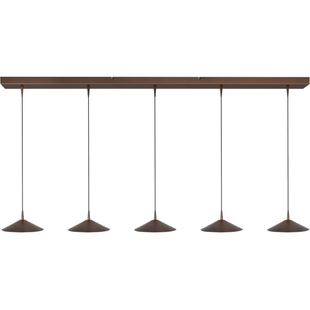 5-lichts hanglamp Ceppo cacao bruin Ø 22cm