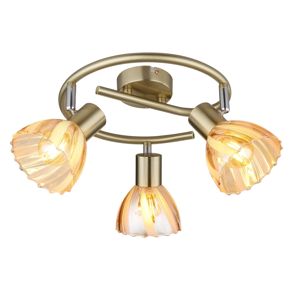 Plafondlamp 3-lichts Zachery goud