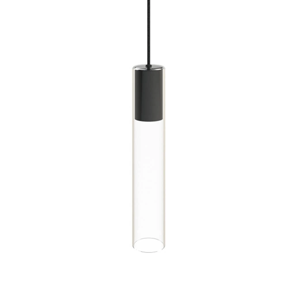 Glazen hanglamp Cylinder zwart