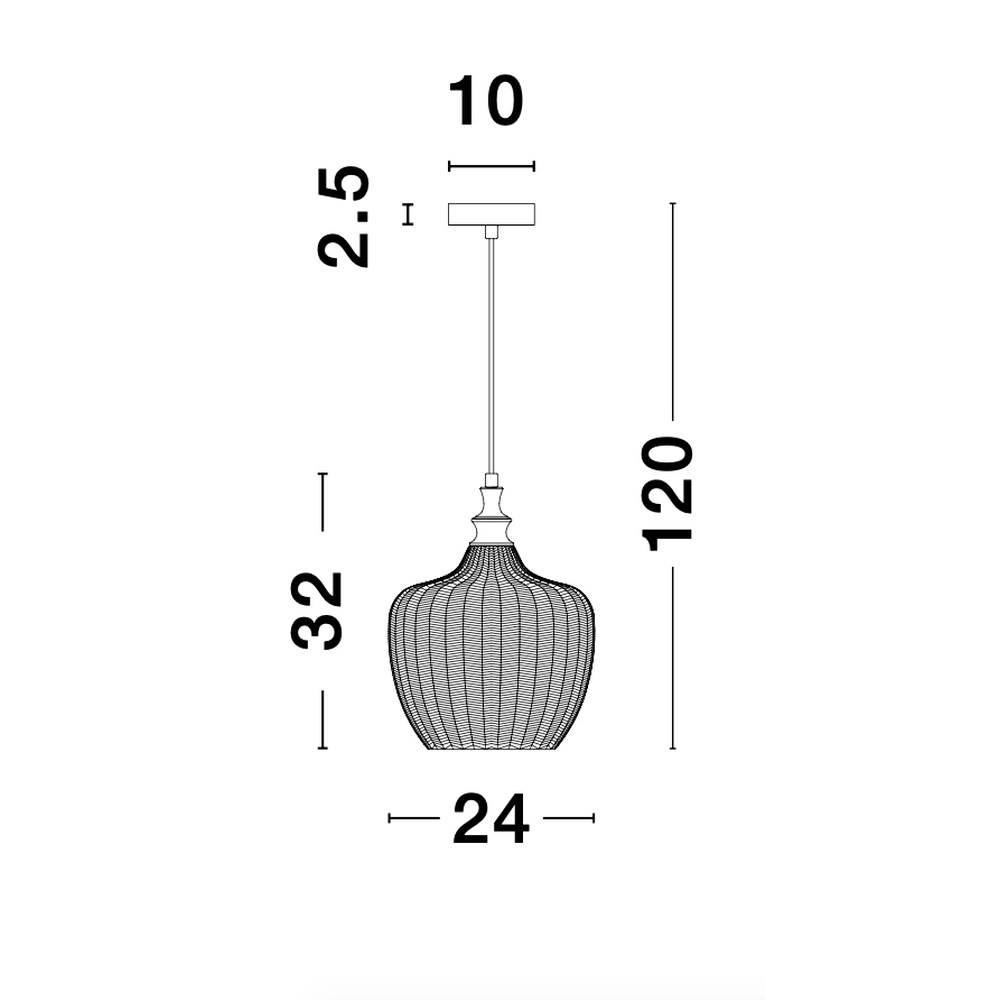 Hanglamp Loni champagne glas Lyora 5212017423047