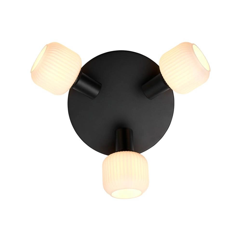 3-lichts plafondlamp Milford zwart Nordlux 5704924018657