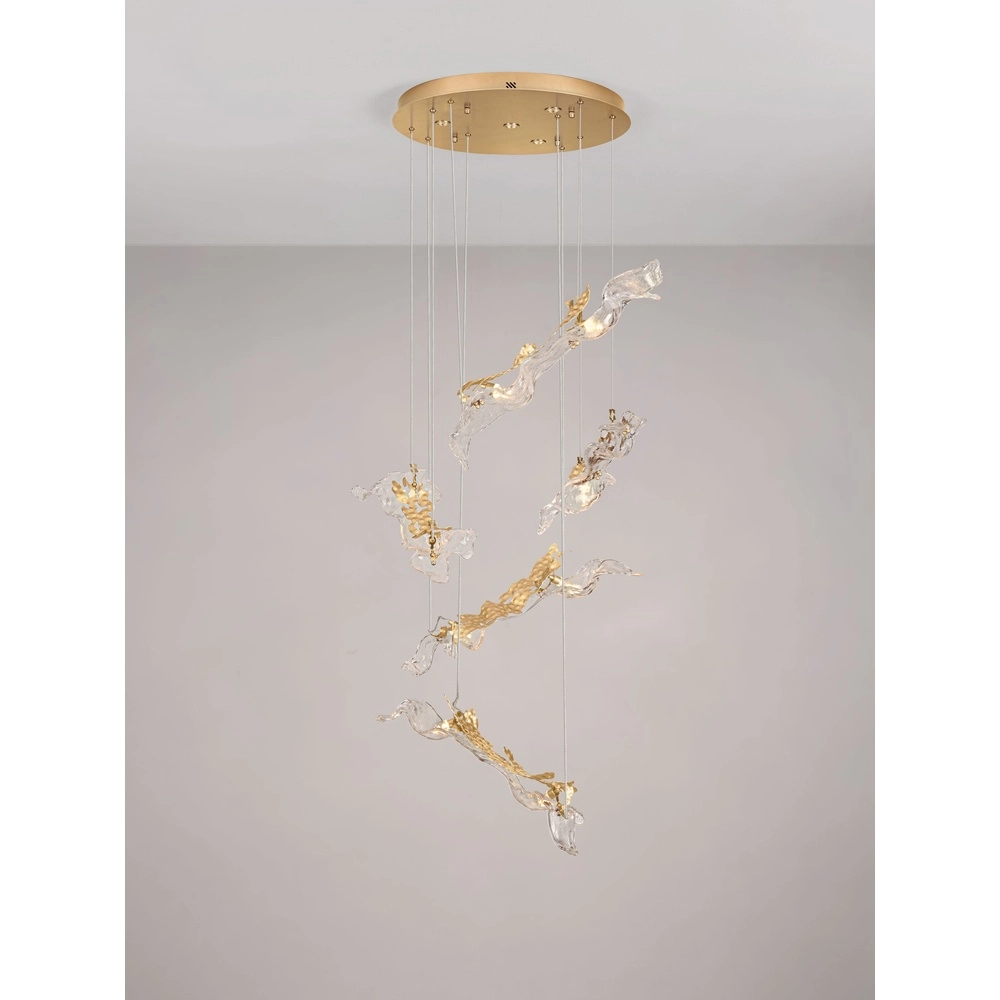 Gouden hanglamp Avesa met helder glas Ø 60cm Lyora 5212063500433