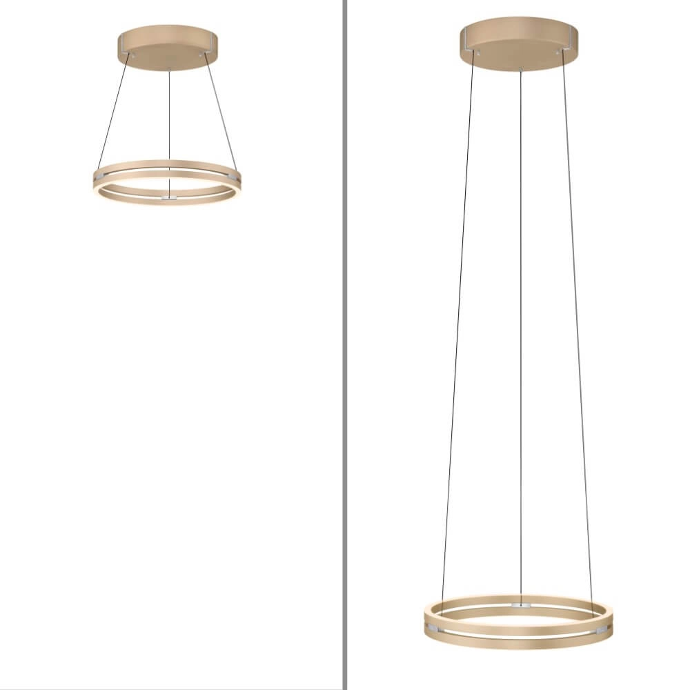 Strakke hanglamp Pure E-Loop messing Paul Neuhaus 4012248372265