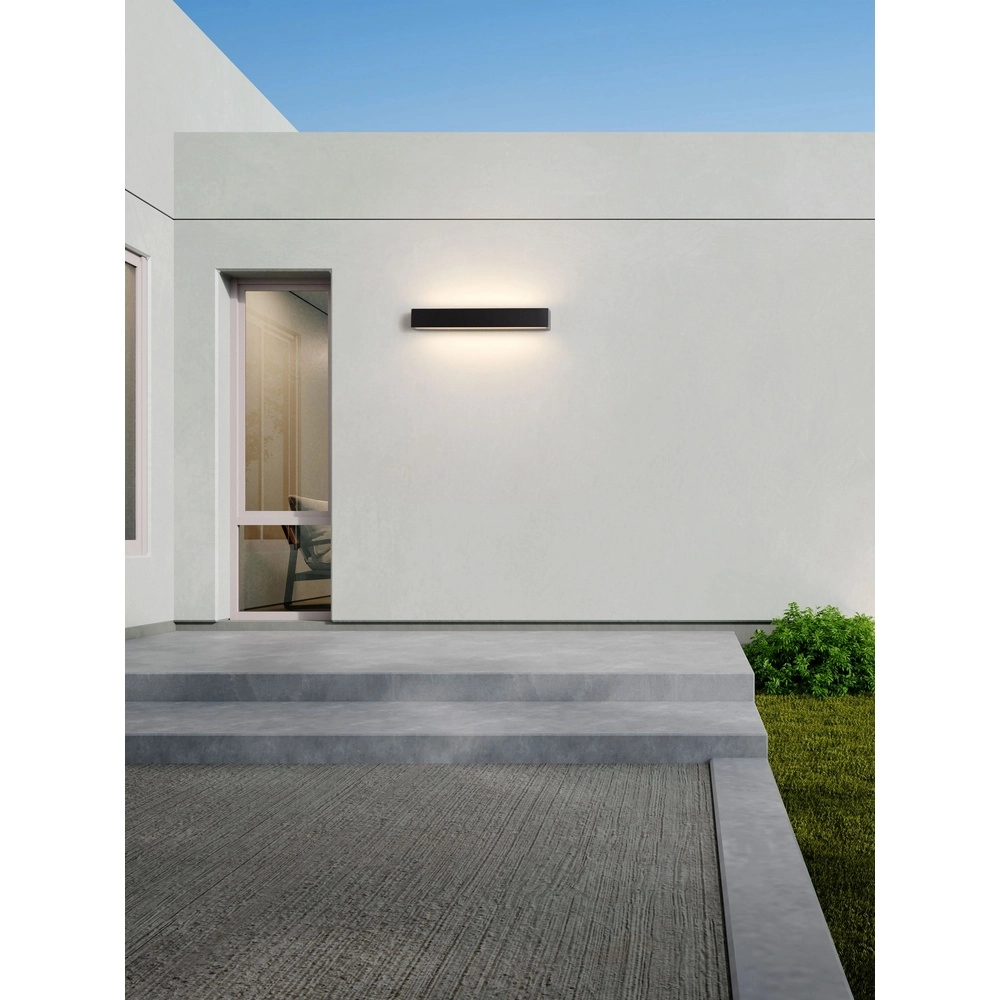 Strakke wandlamp Lane zwart 36cm - 28W