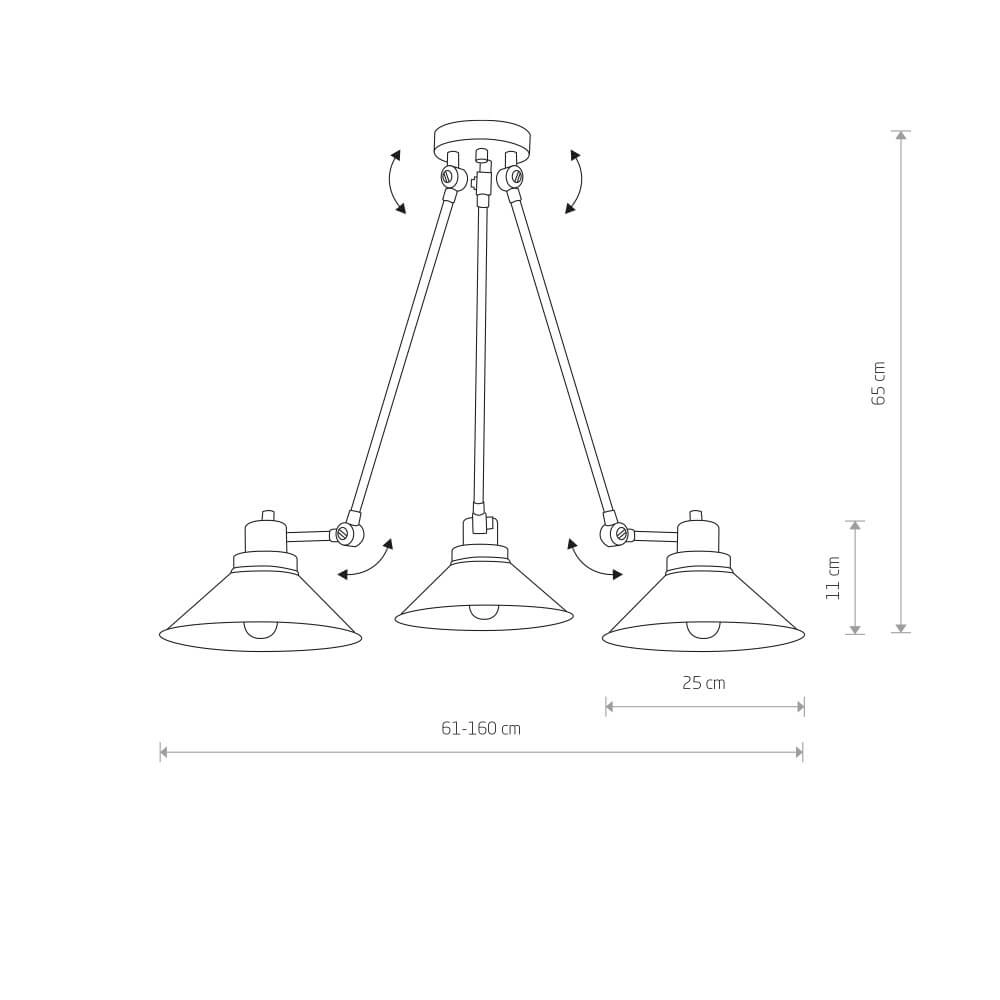 3-lichts plafondlamp Techno Lyora 5903139914291