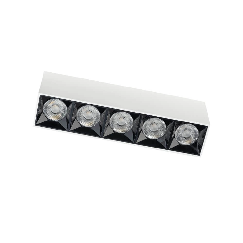 Witte opbouwspot Midi Led 5x1 leds - 3000K