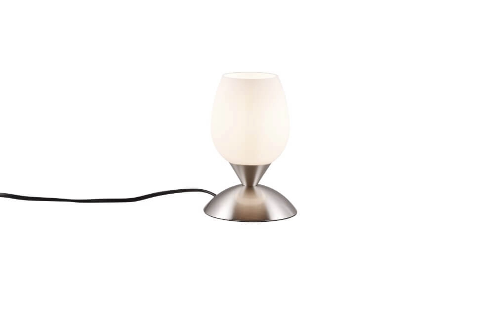 Tafellamp nikkel Cup Ii wit glas