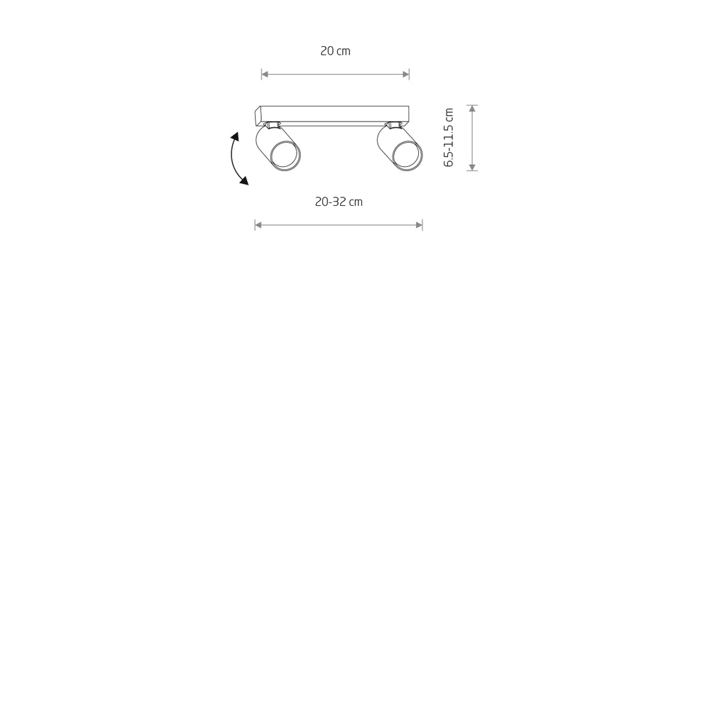Opbouwspot 2x GU10 Fourty zwart Lyora 5903139107372