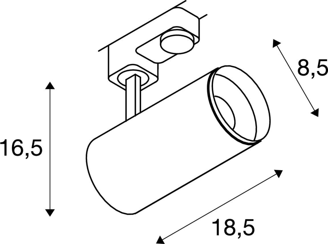 Railspot 3-fase Numinos M zwart 4000K - 60gr SLV 4024163243384