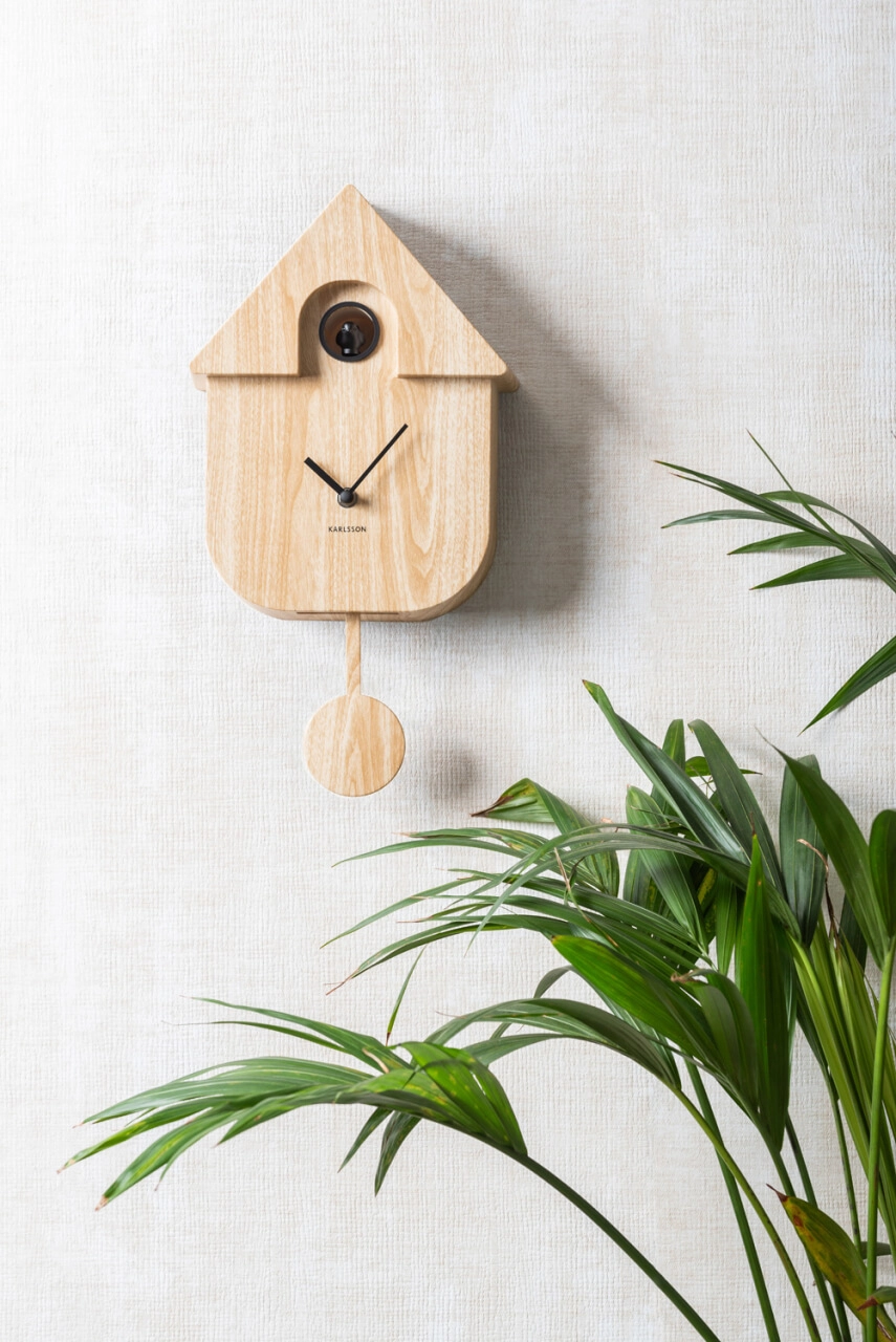 Wandklok Modern Cuckoo hout Karlsson 8714302734199