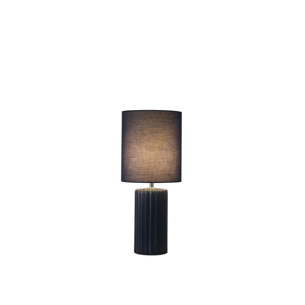Blauwe tafellamp Groove keramisch