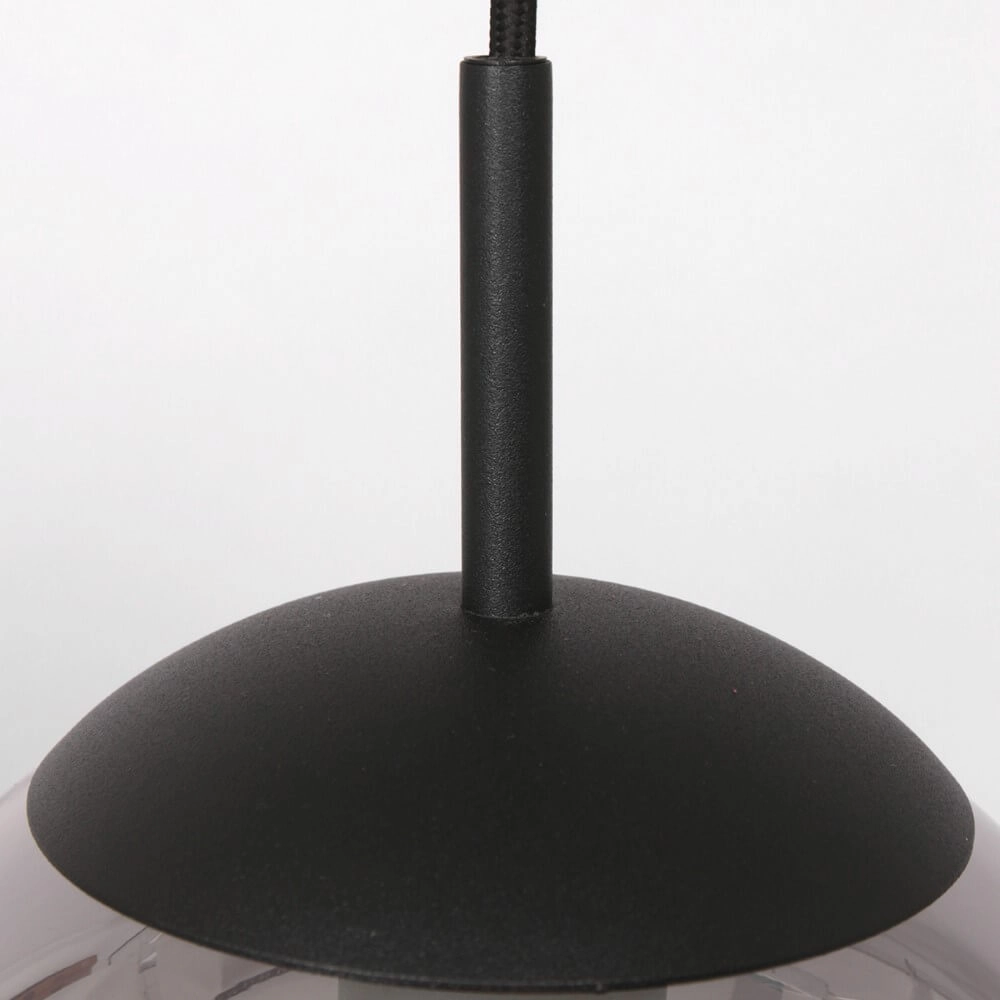 6-lichts glazen hanglamp Bolique zwart met smoke glas Steinhauer 8712746166422