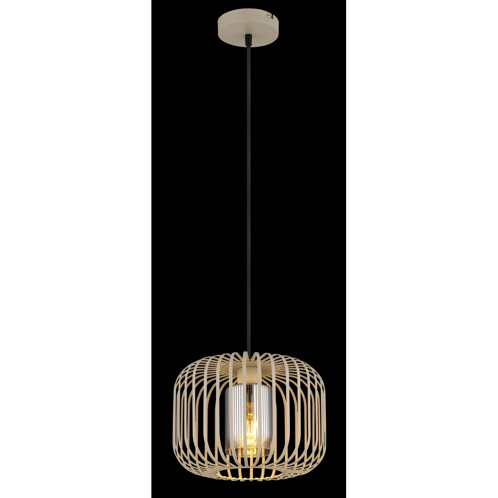 1-lichts hanglamp Alfred zand bruin Ø 28cm Globo 9007371528615