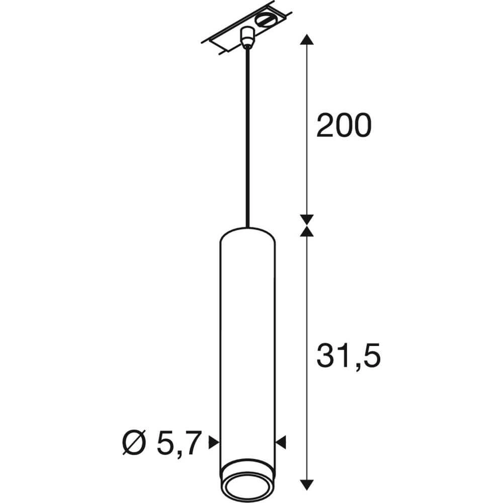 Hanglamp voor rail Grip! L zwart-brons 1-fase SLV 4024163295789