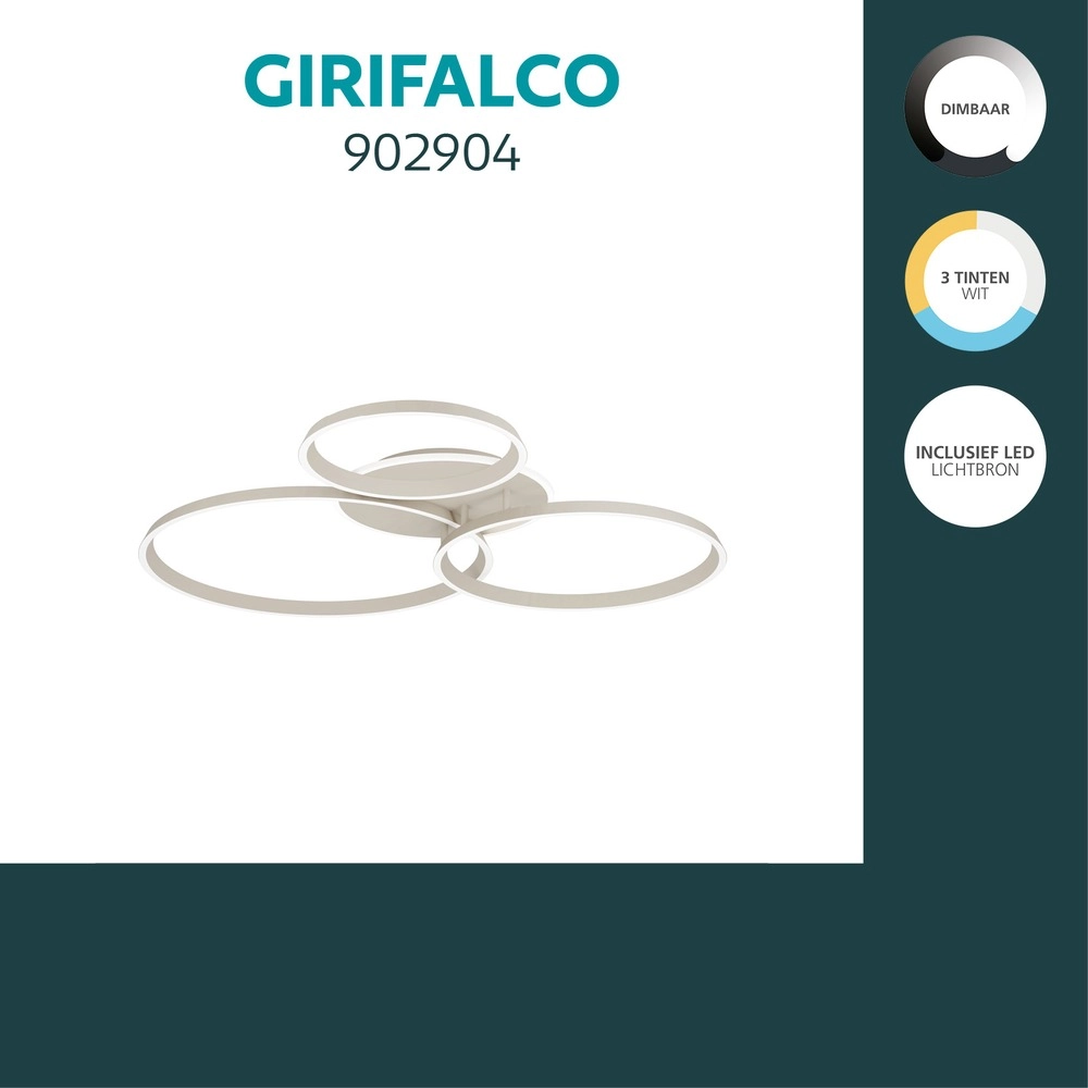 Moderne plafondlamp Girifalco zand bruin 96 x 84cm Eglo 9008606408771