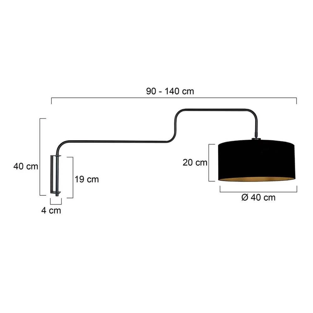 Wandlamp Bloeba zwart Steinhauer 8712746177046