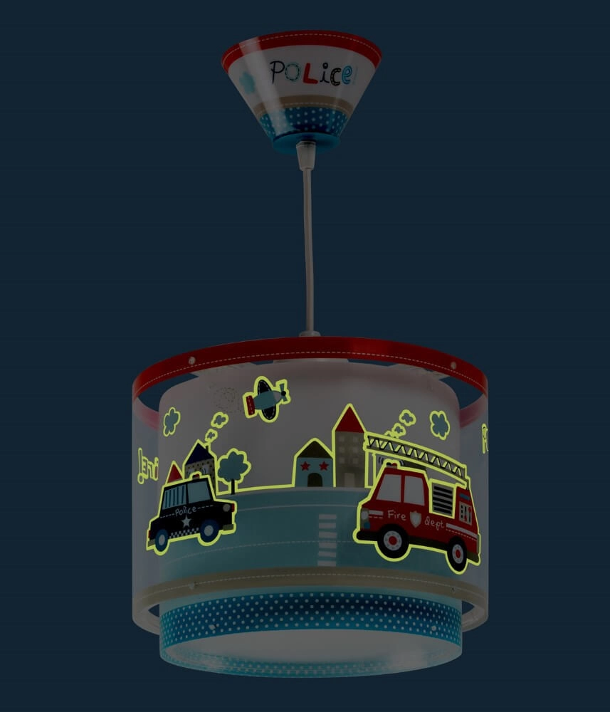 Kinderkamer hanglamp Police rood met blauw Dalber 8420406002712
