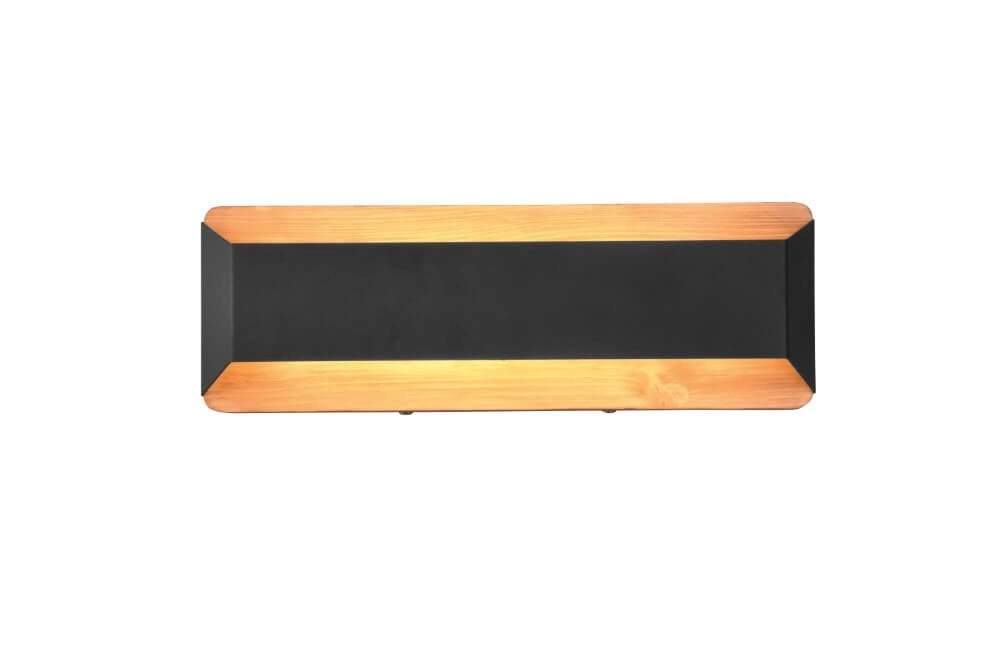 Wand lamp Arino 35cm zwart met houtbruin Trio 4017807502787