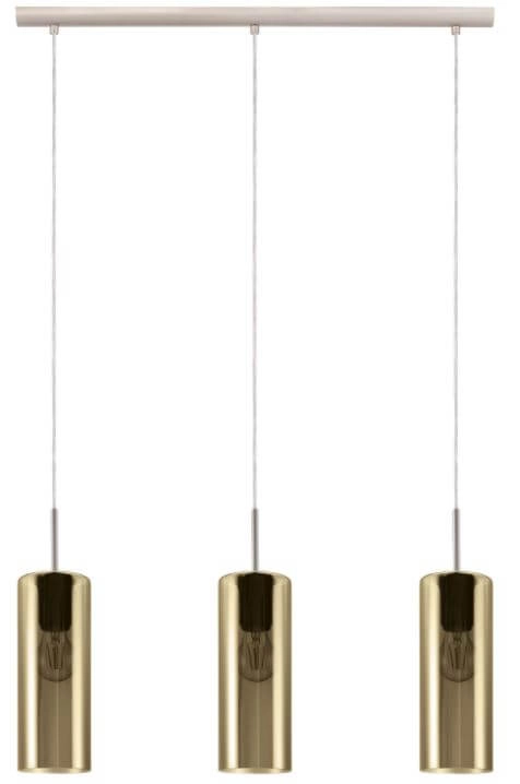 Eetkamer hanglamp Selvino 3-lichts met smoke glas