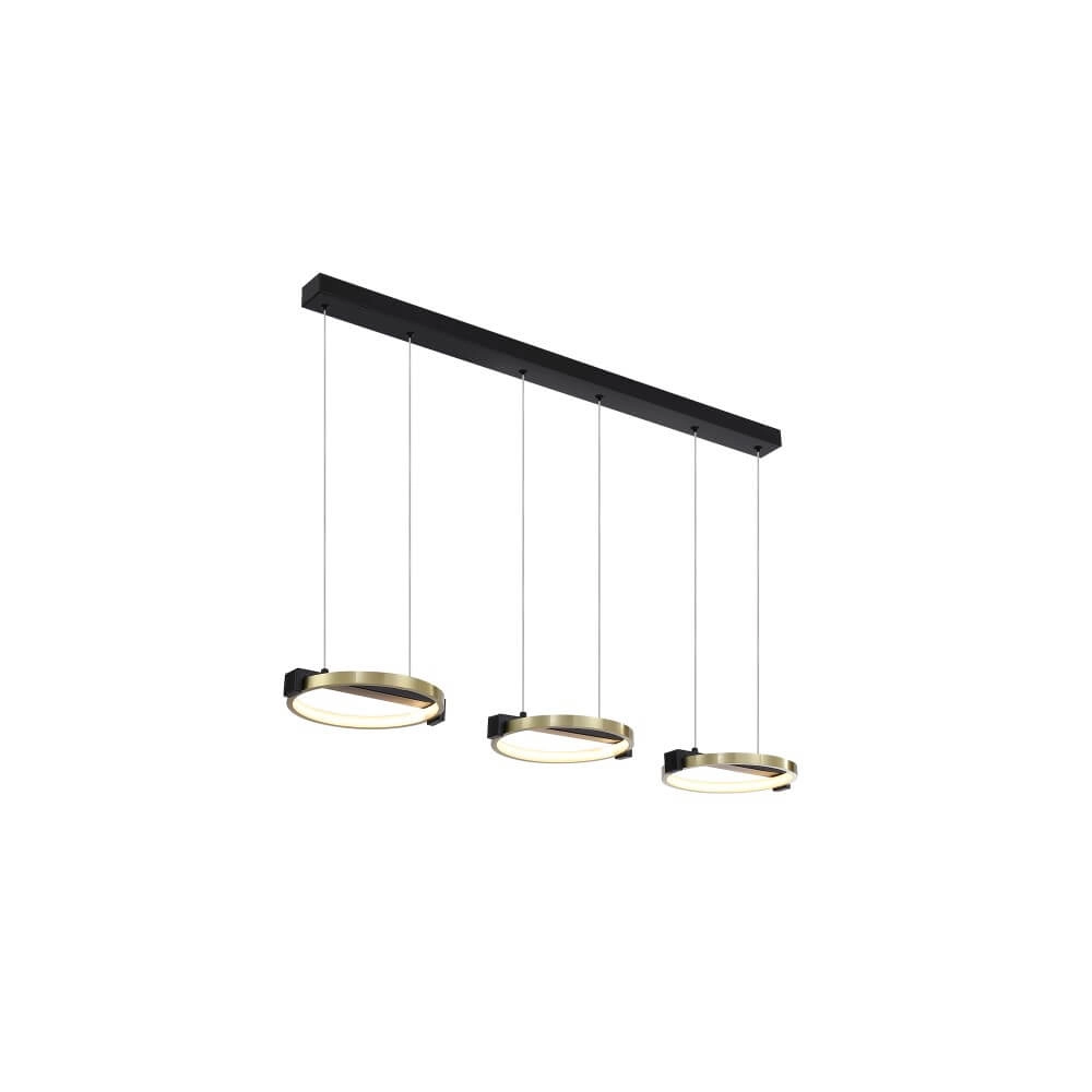 3-lichts hanglamp Aerial zwart en goud