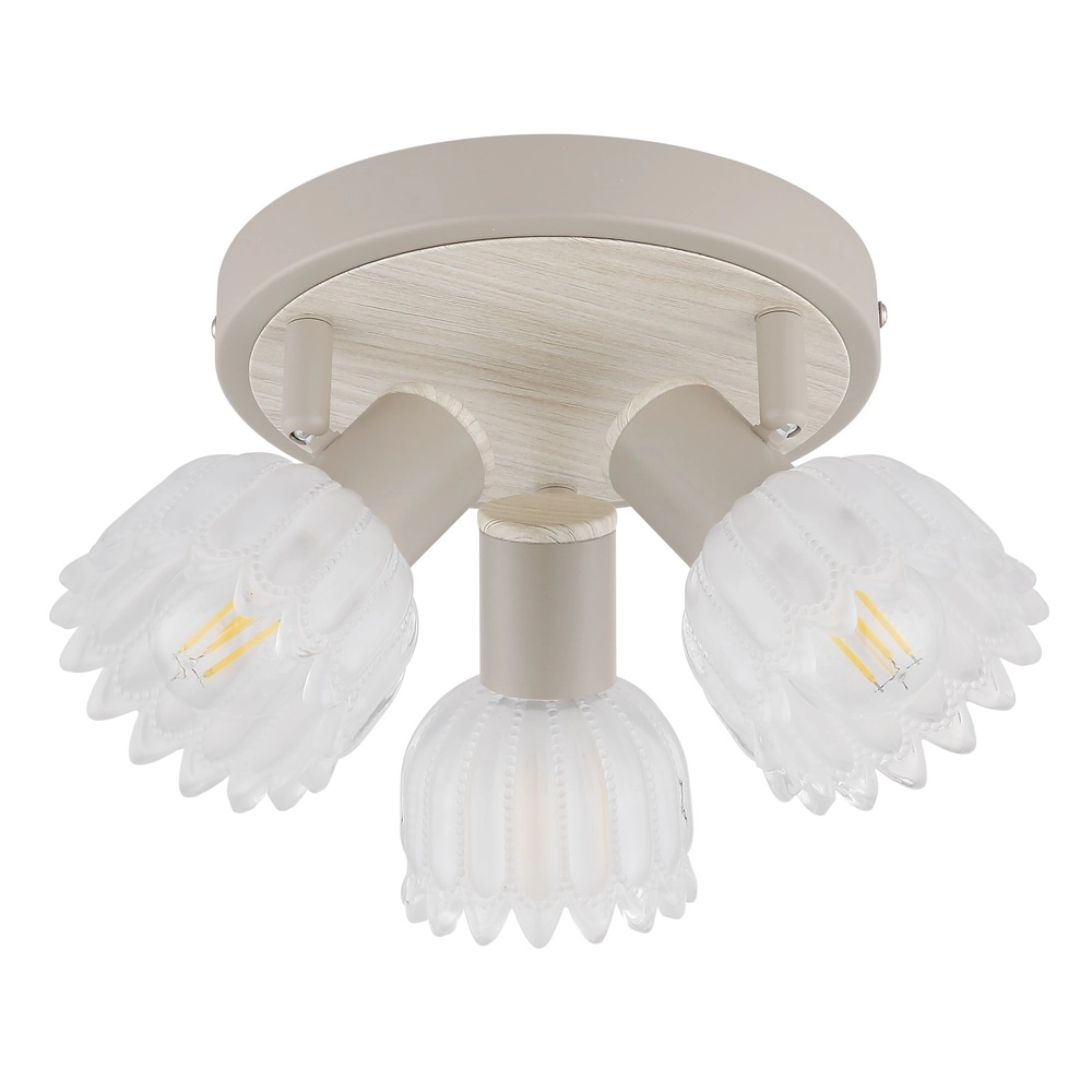 3-lichts plafondspot Planta zand bruin Globo 9007371572939