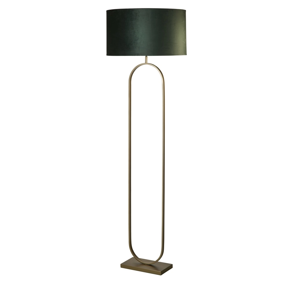 Vloerlamp Modish brons met groene kap