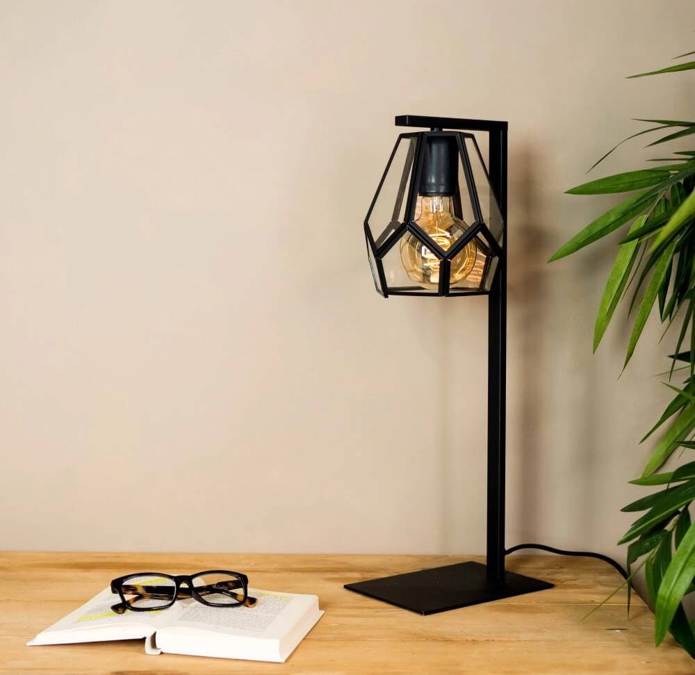 Tafellamp Mardyke zwart met glas Eglo 9002759436469