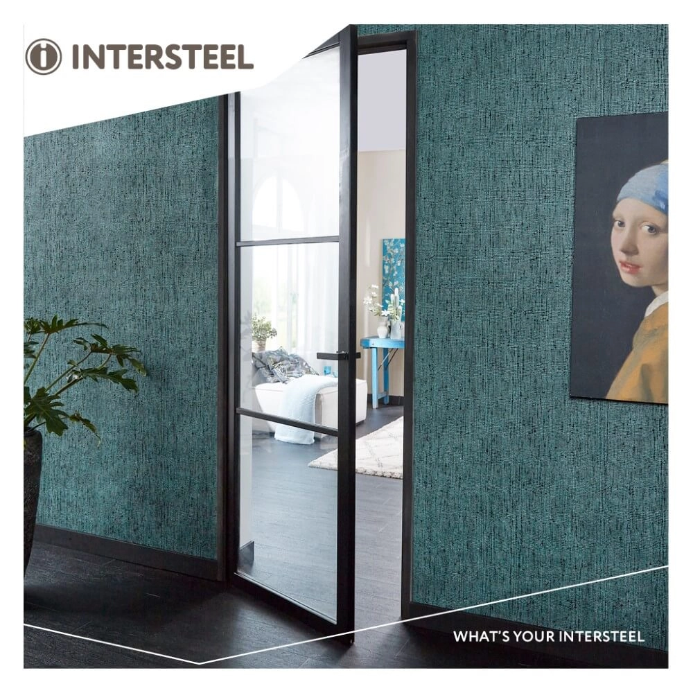 Strakke deurklink Amsterdam klein rozet zwart Intersteel 8714186518793