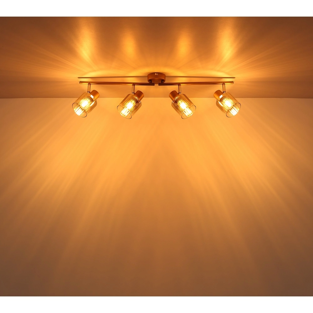 Plafondlamp Walton 4-lichts koffie bruin Globo 9007371580187