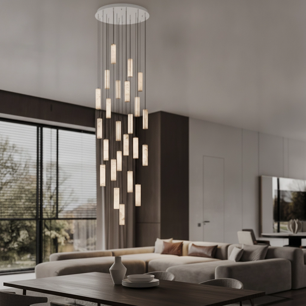 Hanglamp Diletto goud met wit 24-lichts