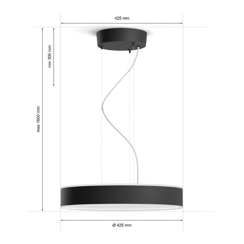 Hanglamp Hue Enrave - White Ambiance Ø 42,5cm zwart Philips 8718696176580