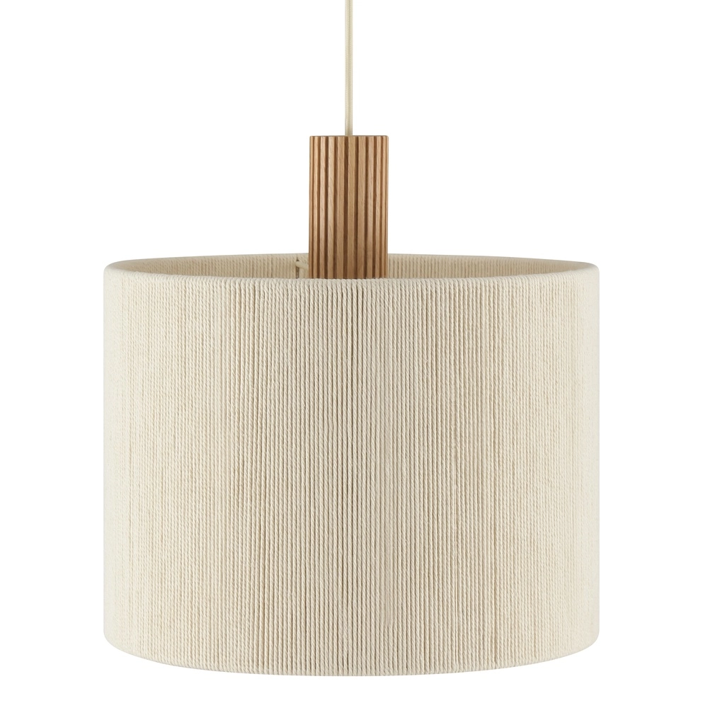 Beige hanglamp Arlo met hout japandi Ø 35cm Brilliant 4004353477089