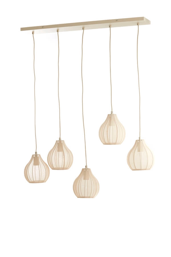 Crème hanglamp Elati 5-lichts 100cm Light & Living 8717807702786