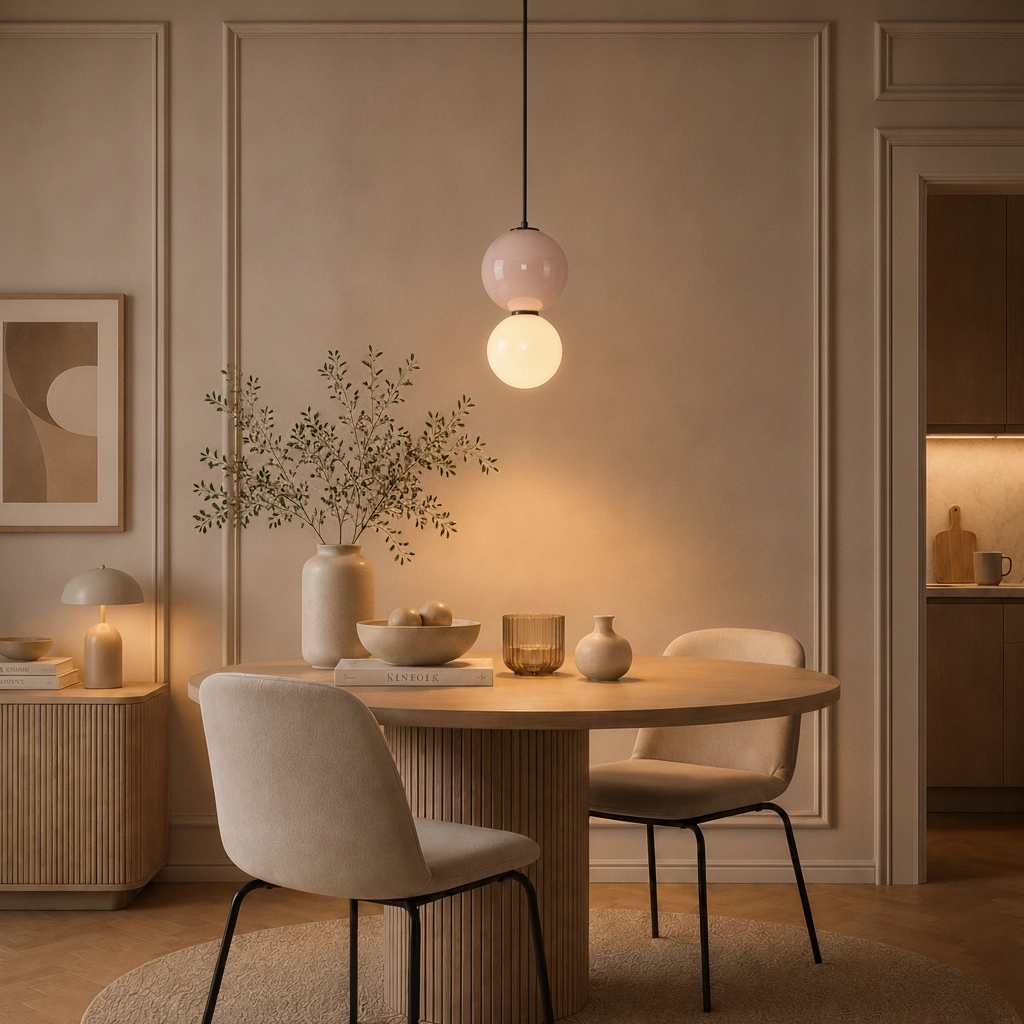 Hanglamp Noesis Ø 15cm mokka bruin met wit