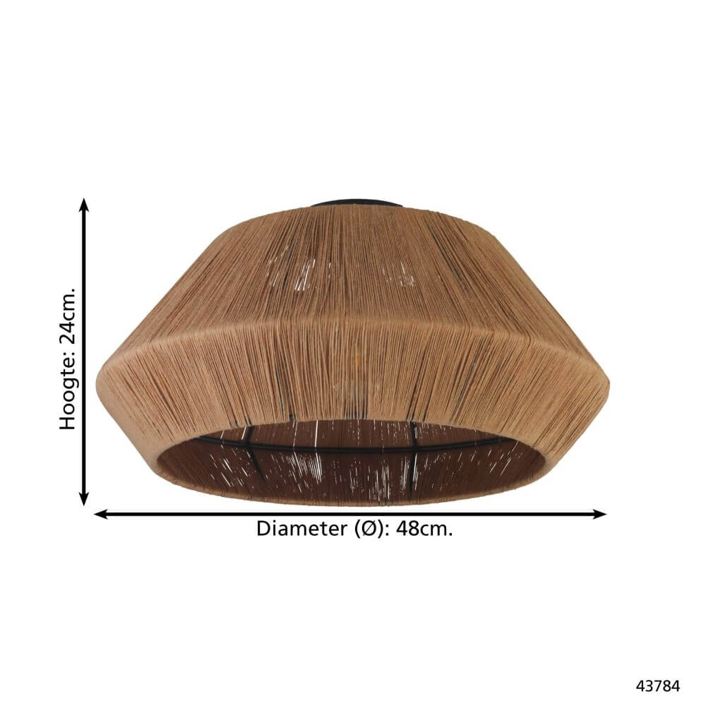 Rotan plafondlamp Alderney Ø 48cm Eglo 9002759437848