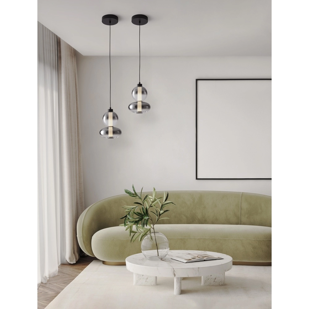Hanglamp Bally smoke glas 27,5cm Lyora 5212017449153