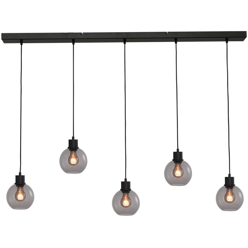Hanglamp Lazise 5x Ø 15cm zwart