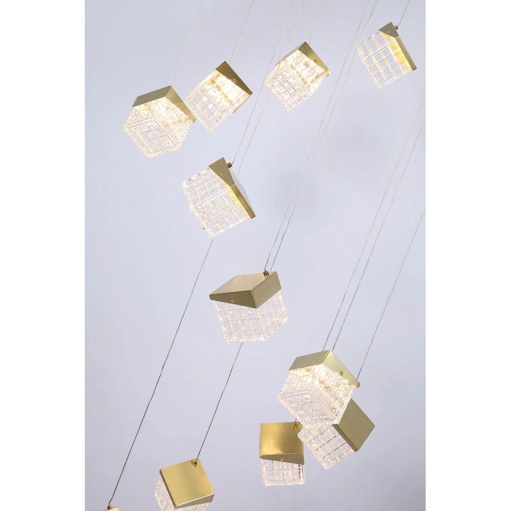 Design vide lamp Cuboid 20-lichts goud Searchlight 5053423302171