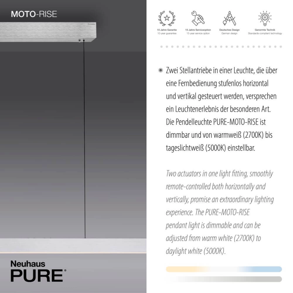 Design hanglamp Pure Moto-Rise antraciet Paul Neuhaus 4012248371633