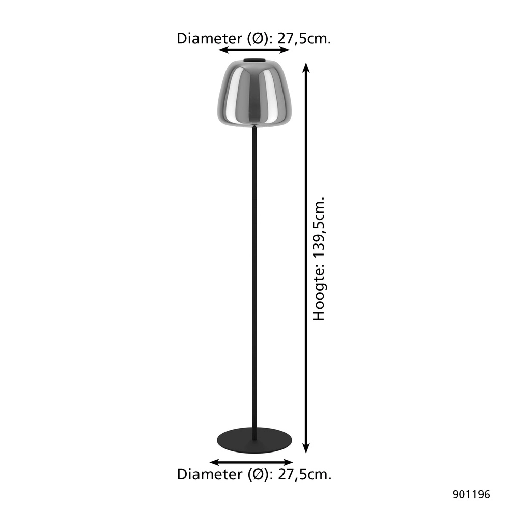 Vloerlamp Alfero-Z smoke glas - app bediening Eglo 9008606312870