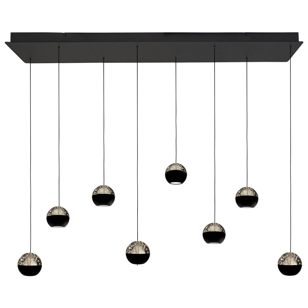 Eettafel hanglamp 115cm Belluno 8-lichts led - zwart