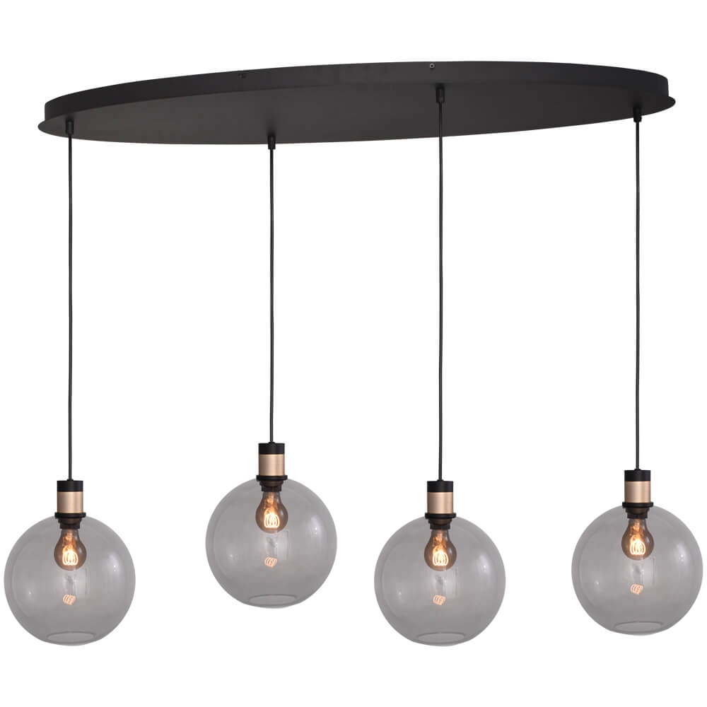 Hanglamp Lazise 2 4x Ø 20cm goud met zwart